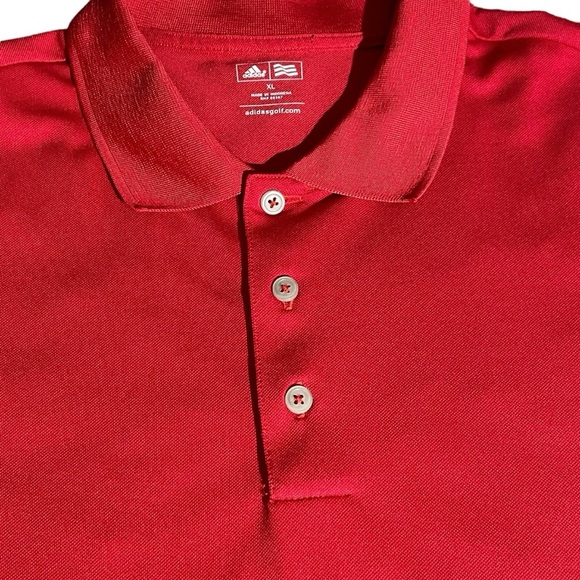 adidas Golf  Polo Shirt Men's Size X-Large Red Short Sleeves Top Casual EUC - Picture 3 of 9